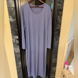 SHEIN Curve Blue & White Striped Maxi Dress - 4XL